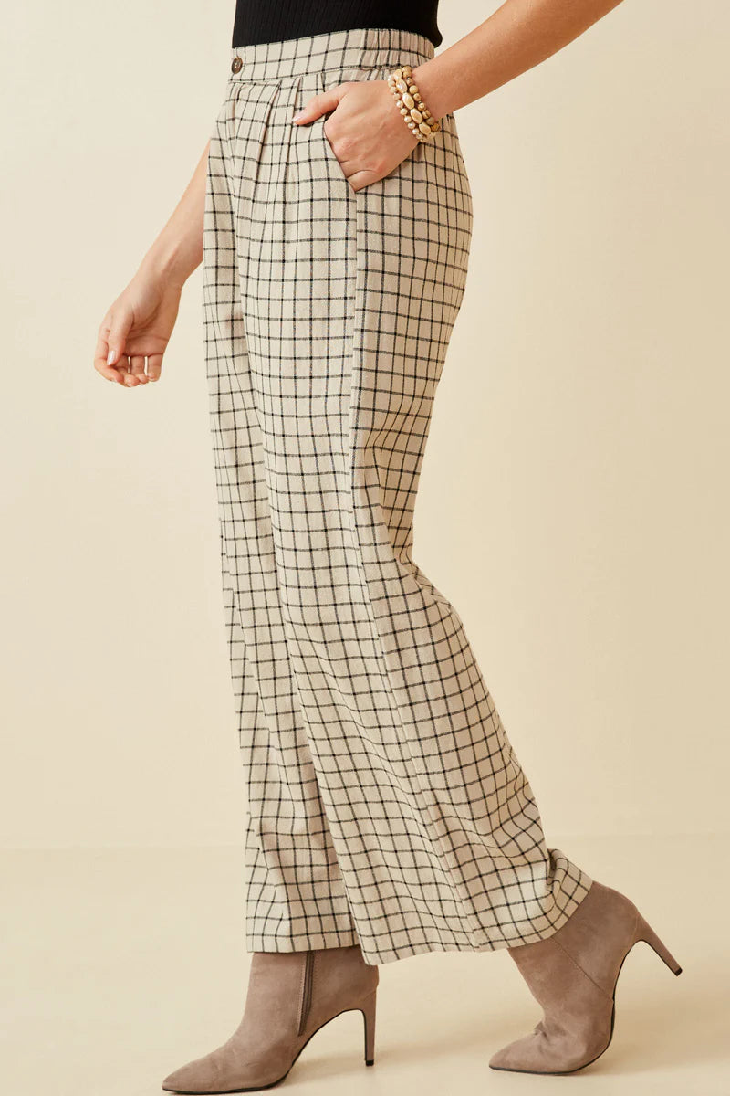 Check Wide Leg Trousers