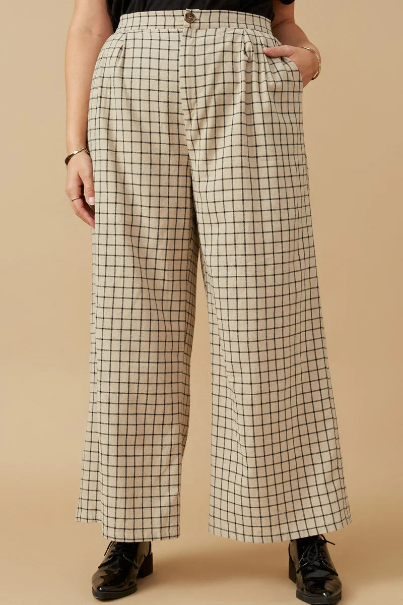 Check Wide Leg Trousers | Extended