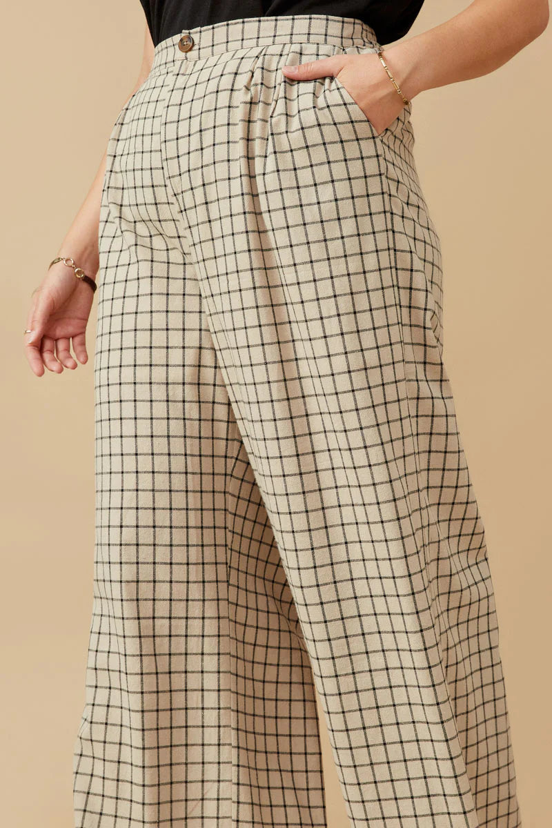 Check Wide Leg Trousers | Extended