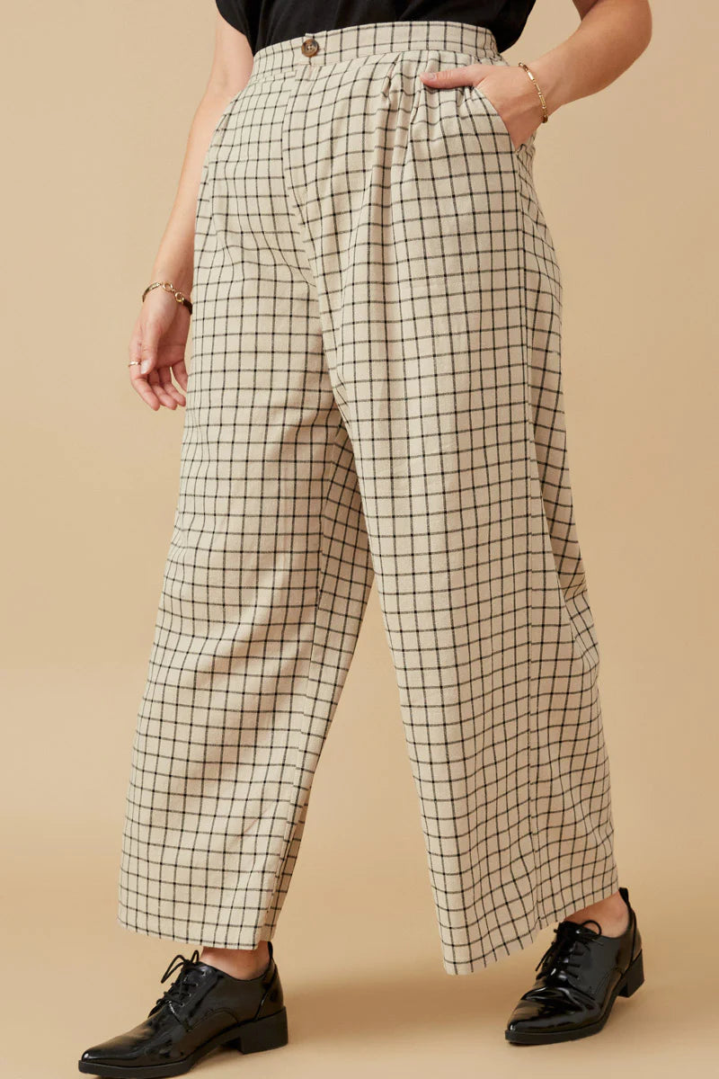 Check Wide Leg Trousers | Extended