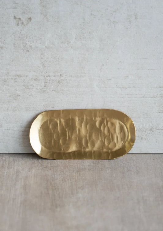 Capsule Hammered Brass Tray