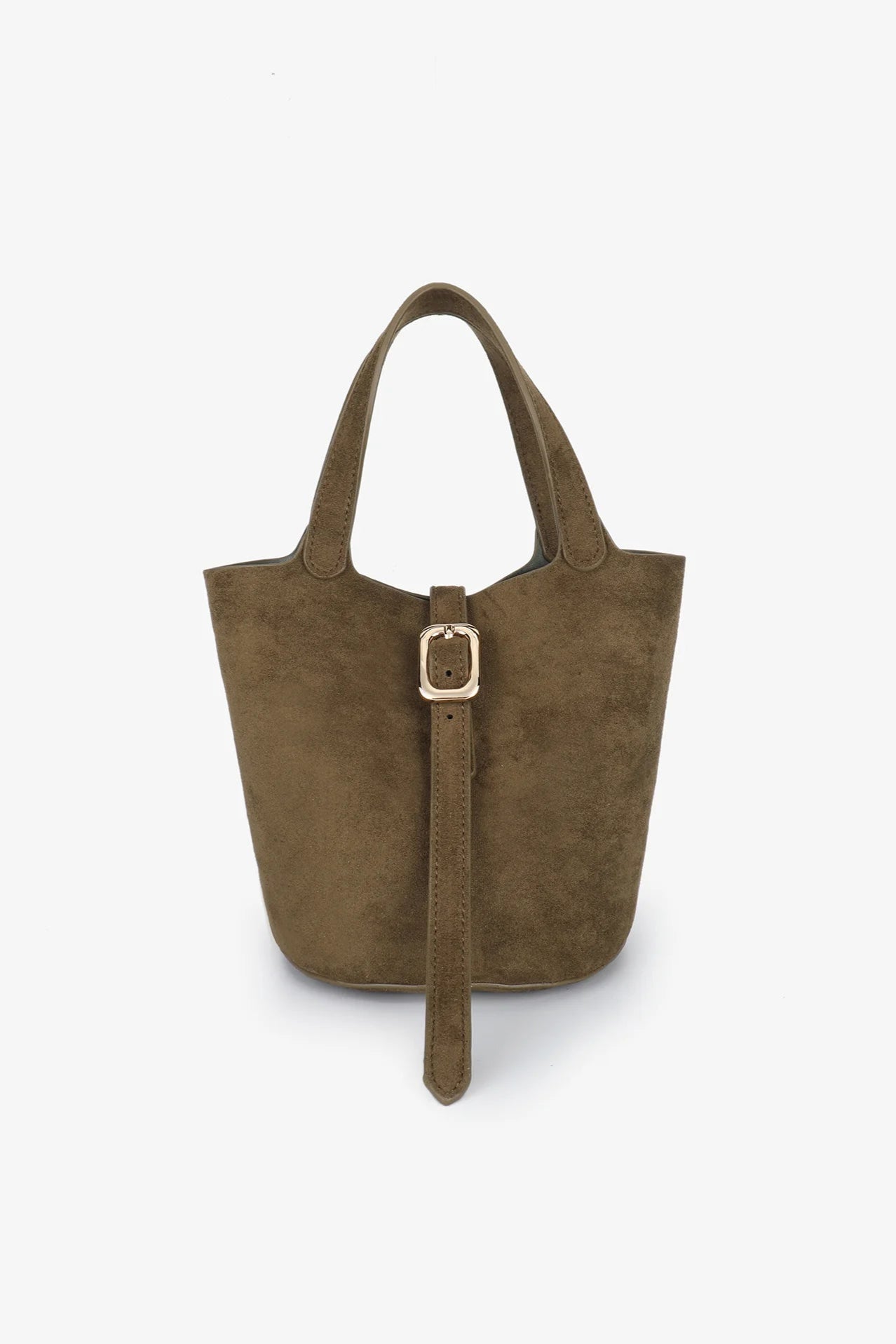 Joya Mini Bucket Bag | Faux Suede Olive