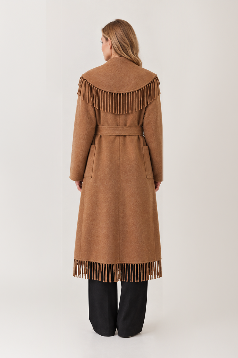 On the Fringe Coat | Taupe
