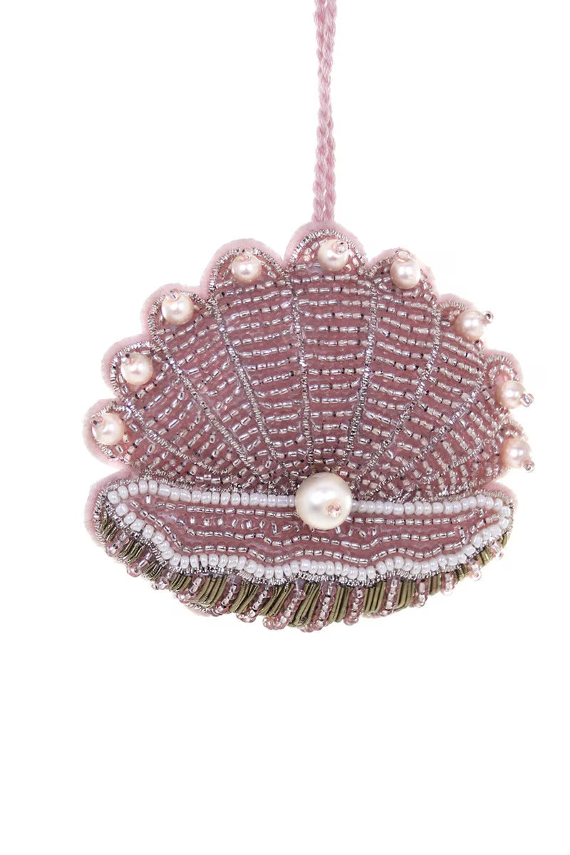 Beaded Clam Shell Ornament