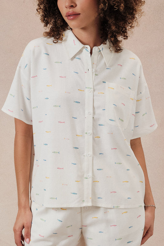 One Fish, Two Fish Button Up Top