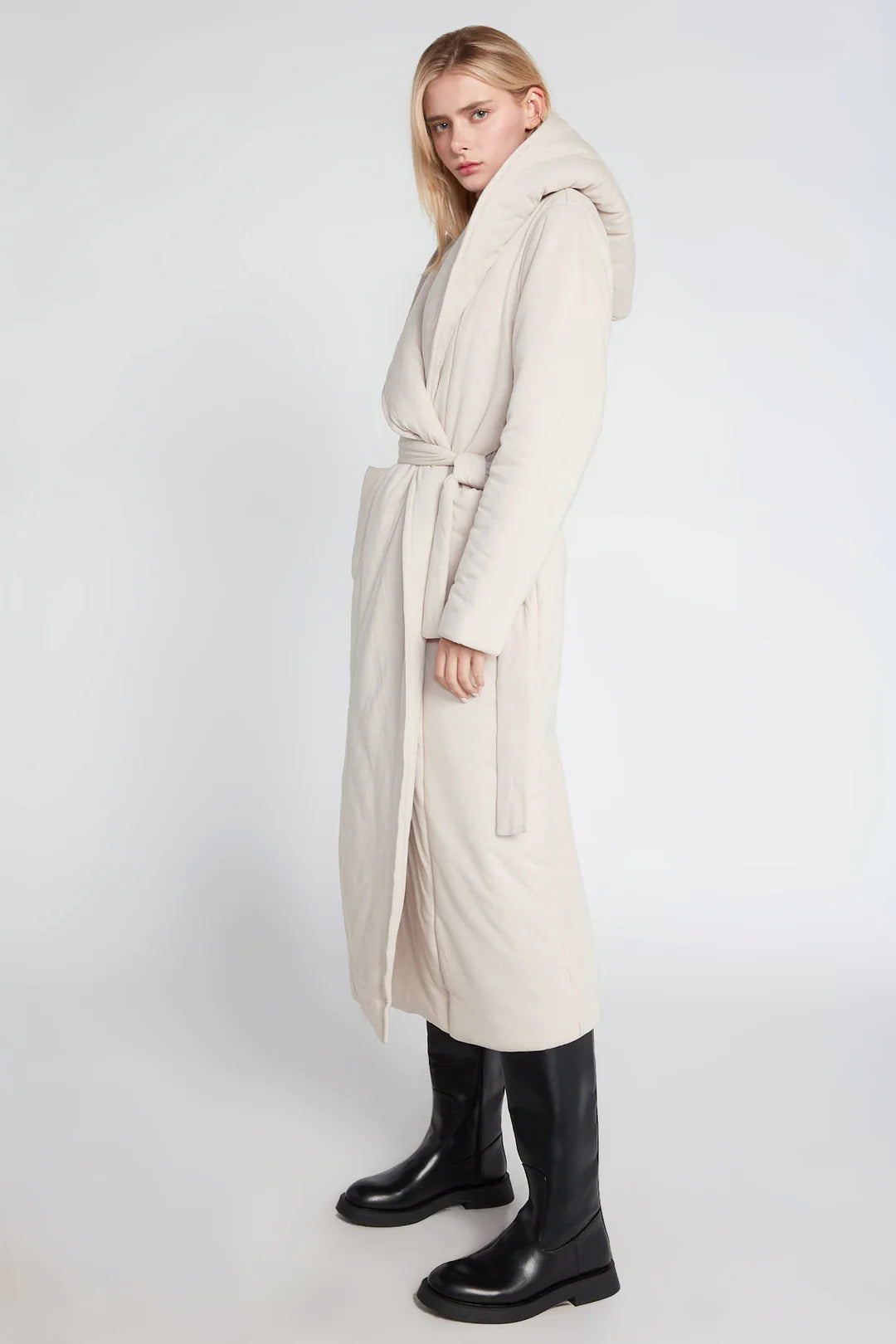Belted Robe Coat | Dove