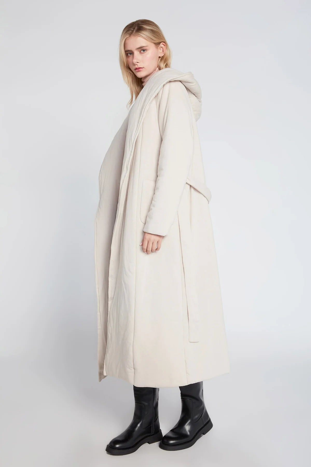 Belted Robe Coat | Dove