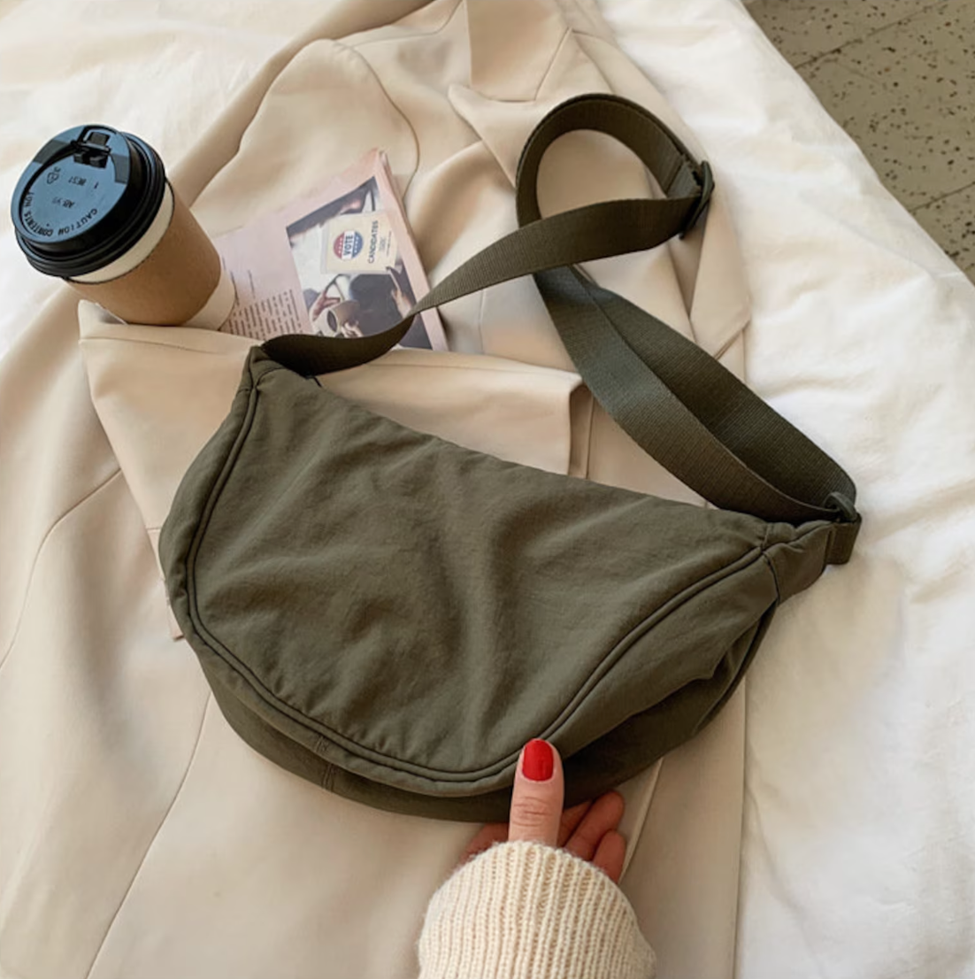 Crescent Crossbody Bag | Olive