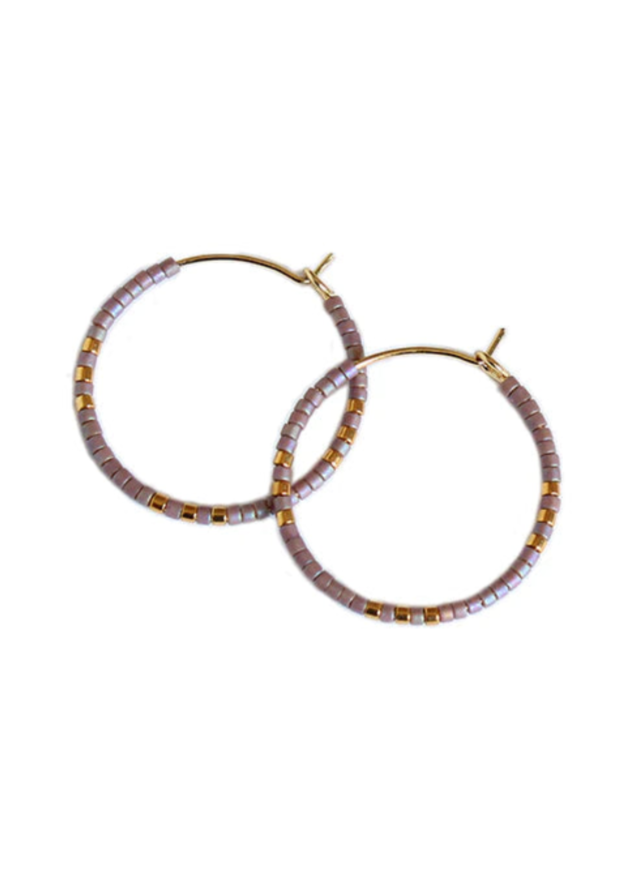 Zoe Hoops Small | Beige