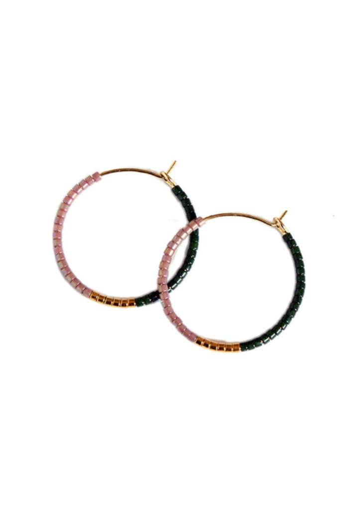Color Field Hoops Small | Olive