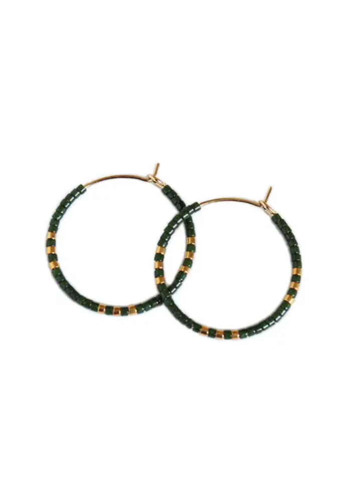 Zoe Hoops Small | Olive