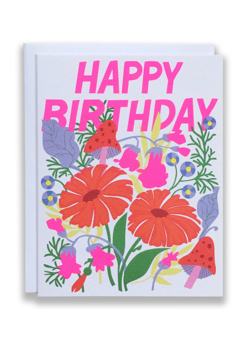 Happy Birthday with Mushrooms Card