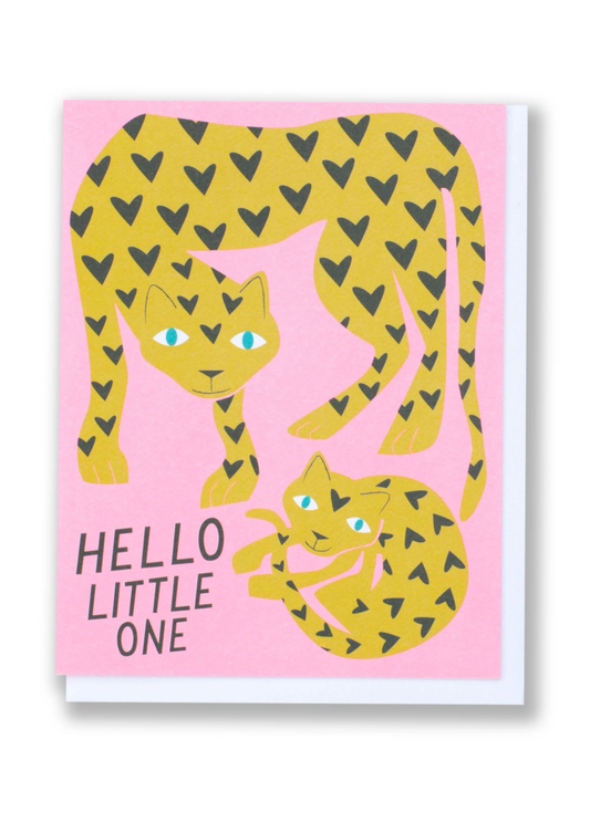 Hello Little One Leopard Baby Card