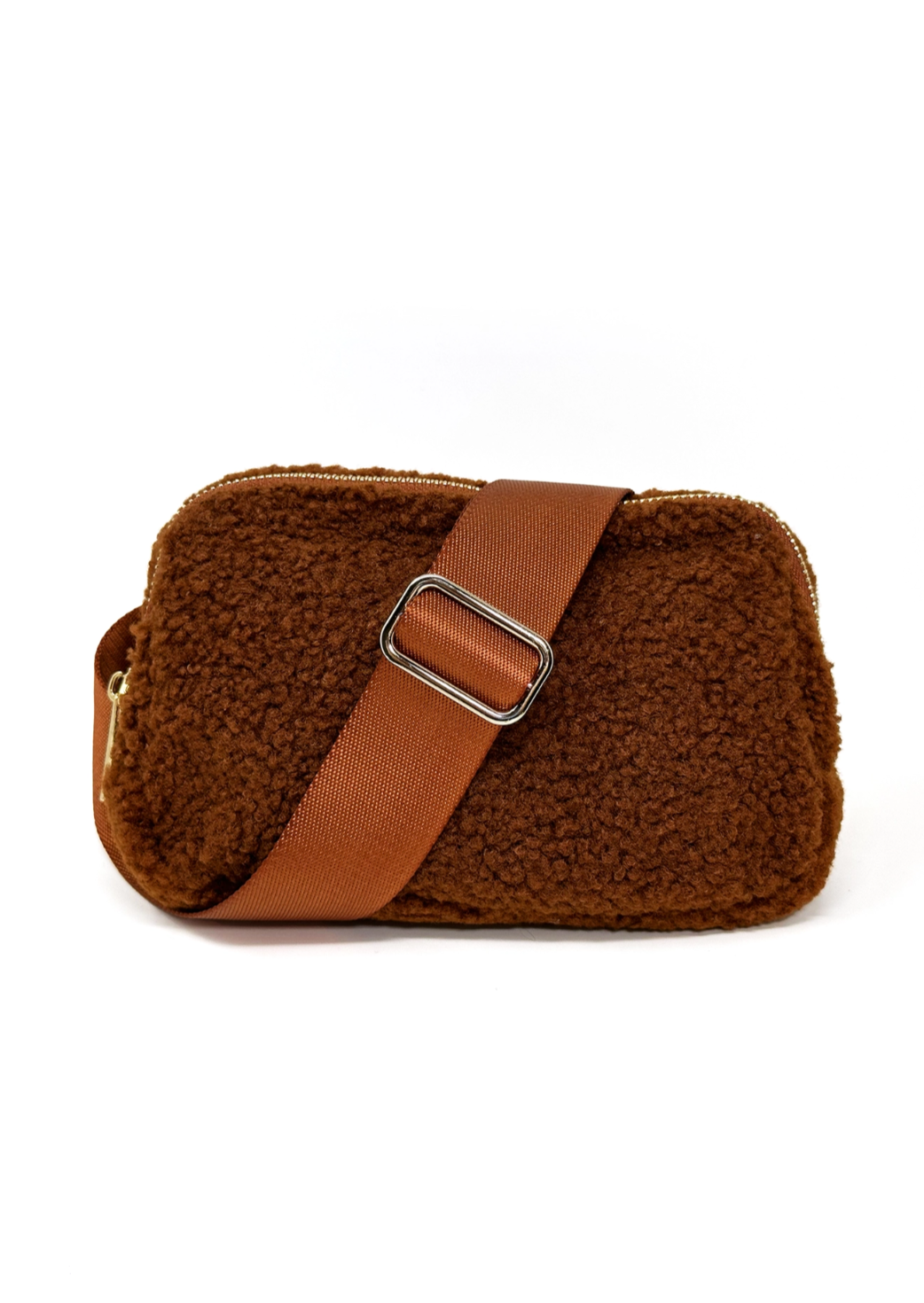 Shearling Crossbody Bag | Brown
