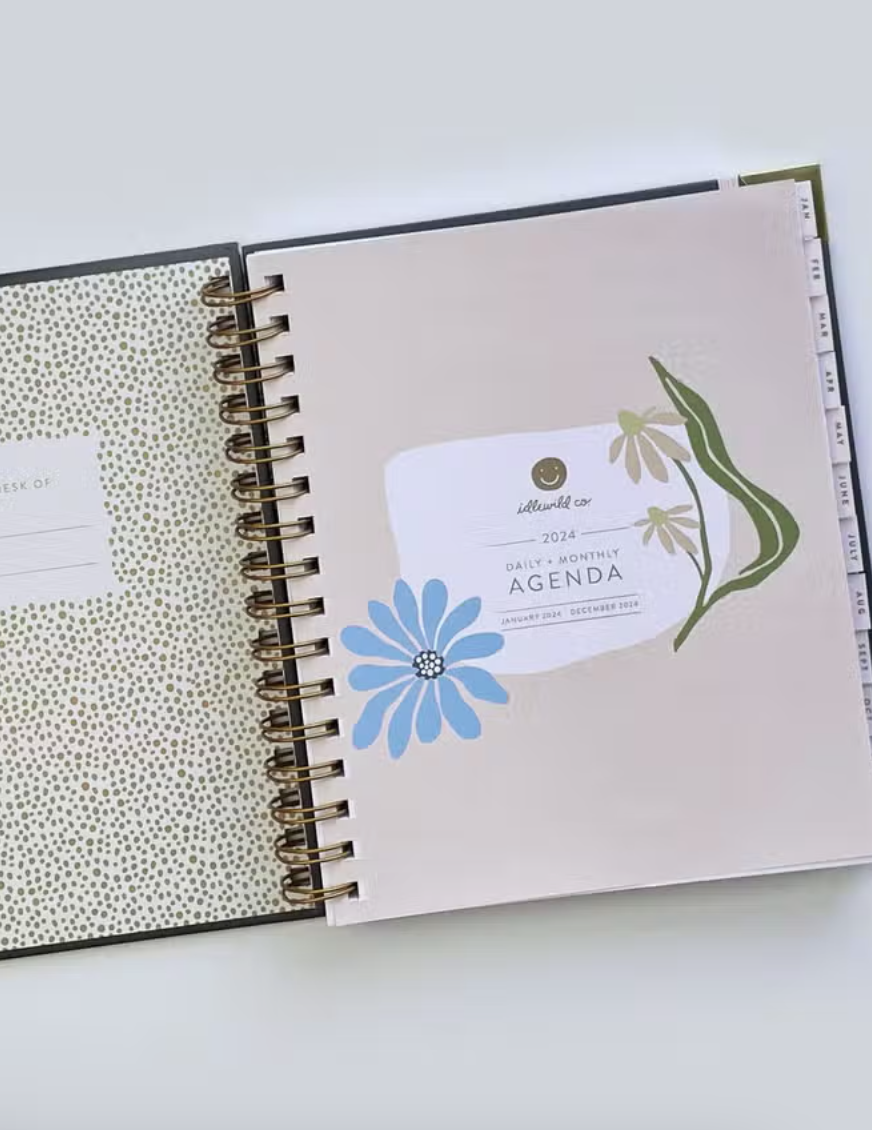 Midnight Fleur 2024 Spiral Bound Planner