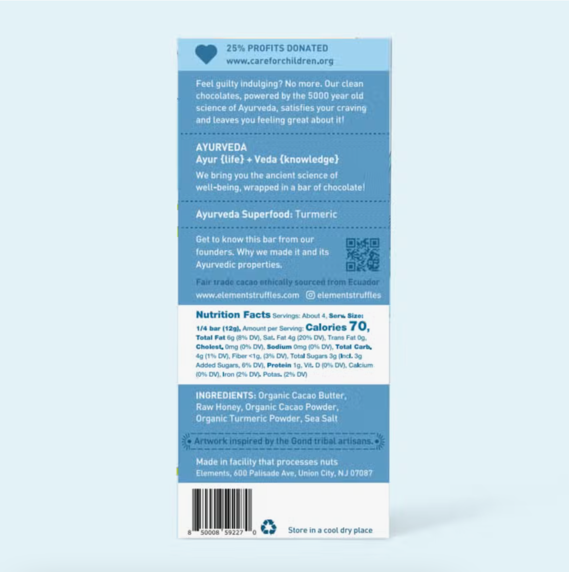 Sea Salt 70% Dark Chocolate Bar