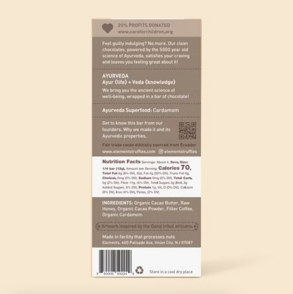 Coffee 70% Dark Chocolate Bar