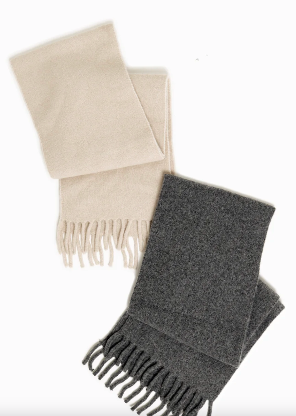 Wool Blend Skinny Scarf | Cream