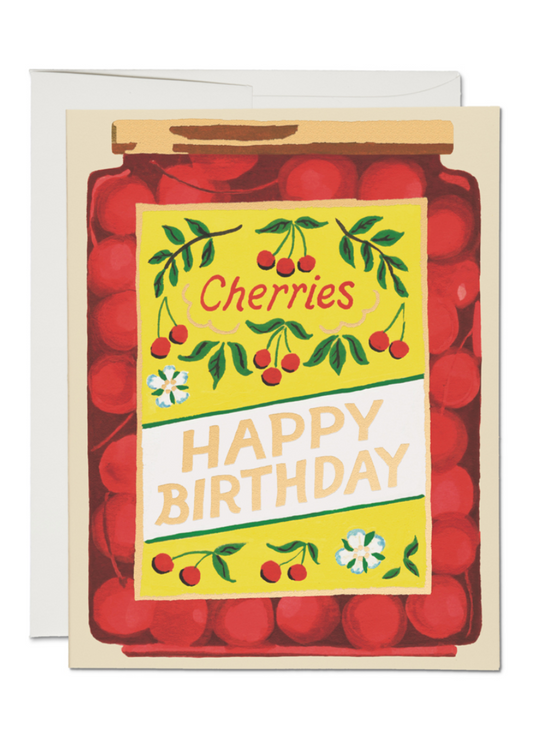 Jar of Cherries Birthday Card