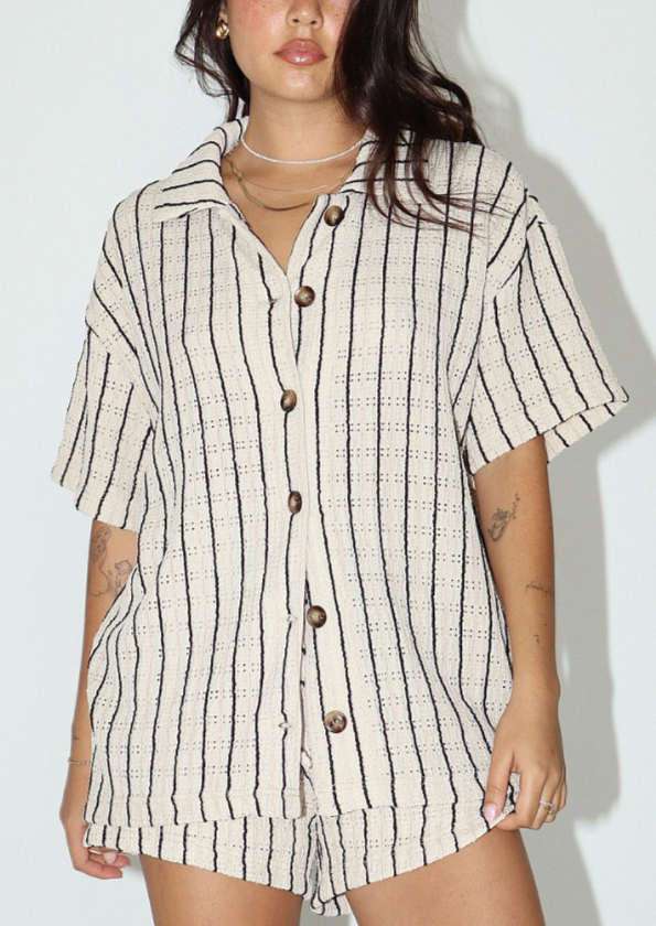 Textured Stripe Knit Shirt