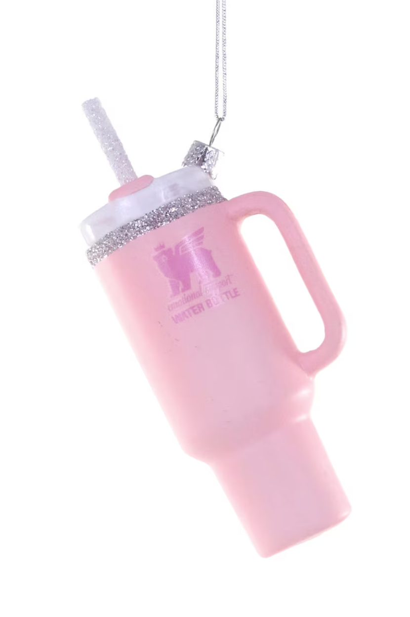 Emotional Support Water Bottle Ornament | Pink