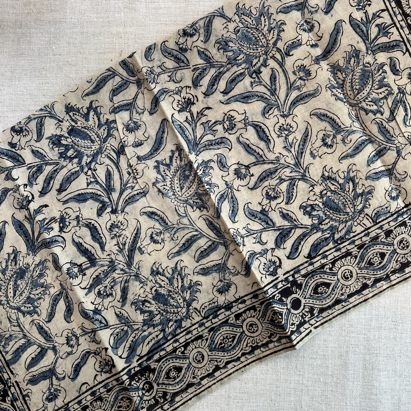 Kalamkari Cotton Bandana | Ocean Flower