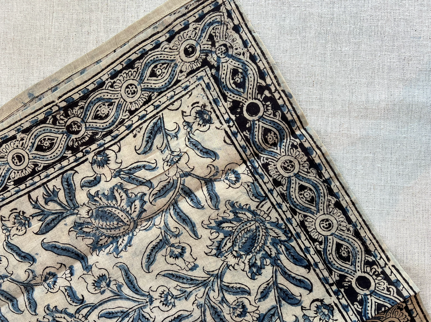 Kalamkari Cotton Bandana | Ocean Flower
