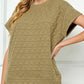 Quilted Short Sleeve Top | Olive