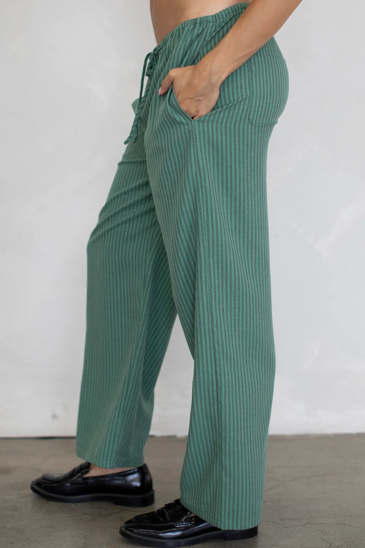 Monochrome Stripe Pants | Green