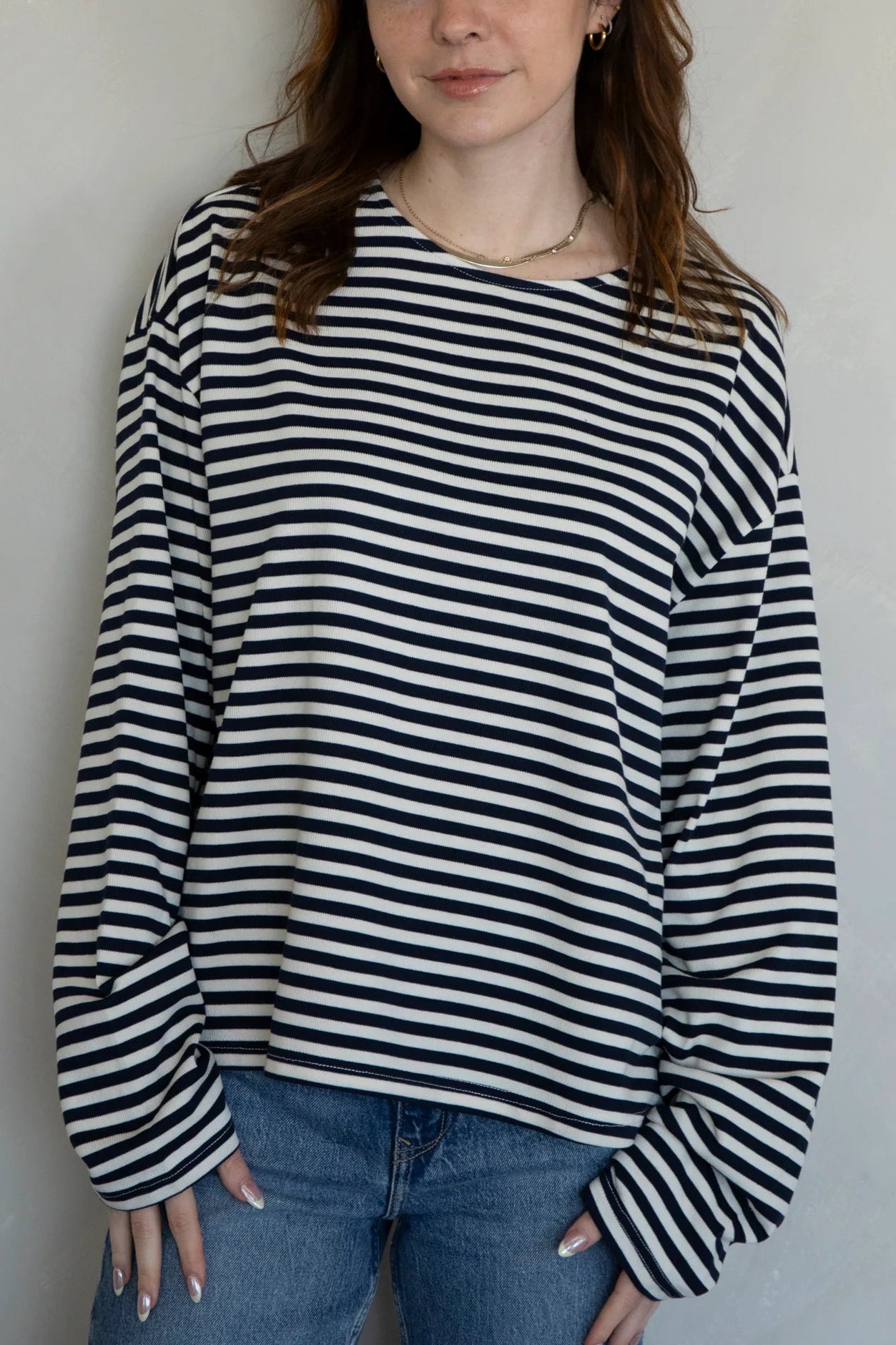Frankie Oversized Stripe LS Tee
