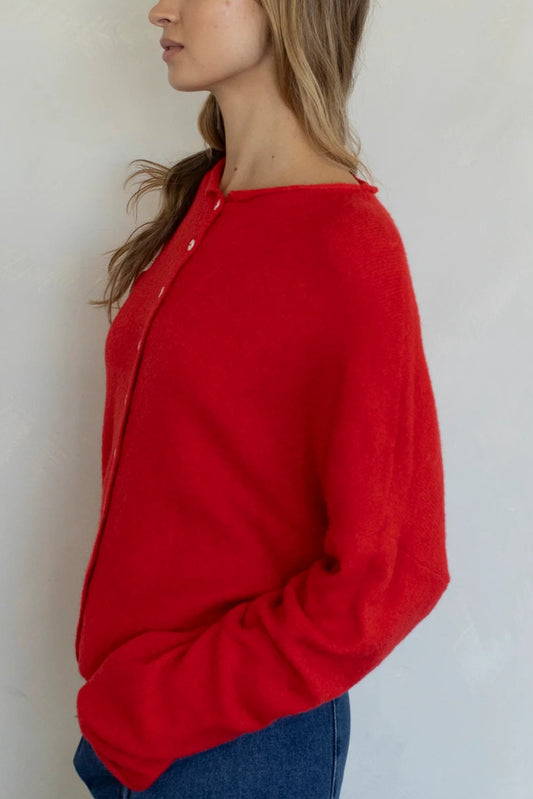 Piper Cardigan | Tomato Red