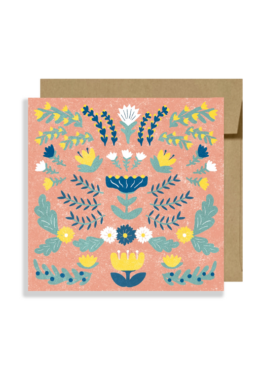 Floral Folk Art Card