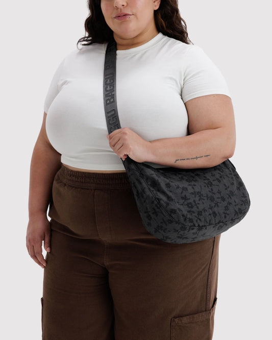 Medium Crescent Bag | Charcoal Ditsy Floral
