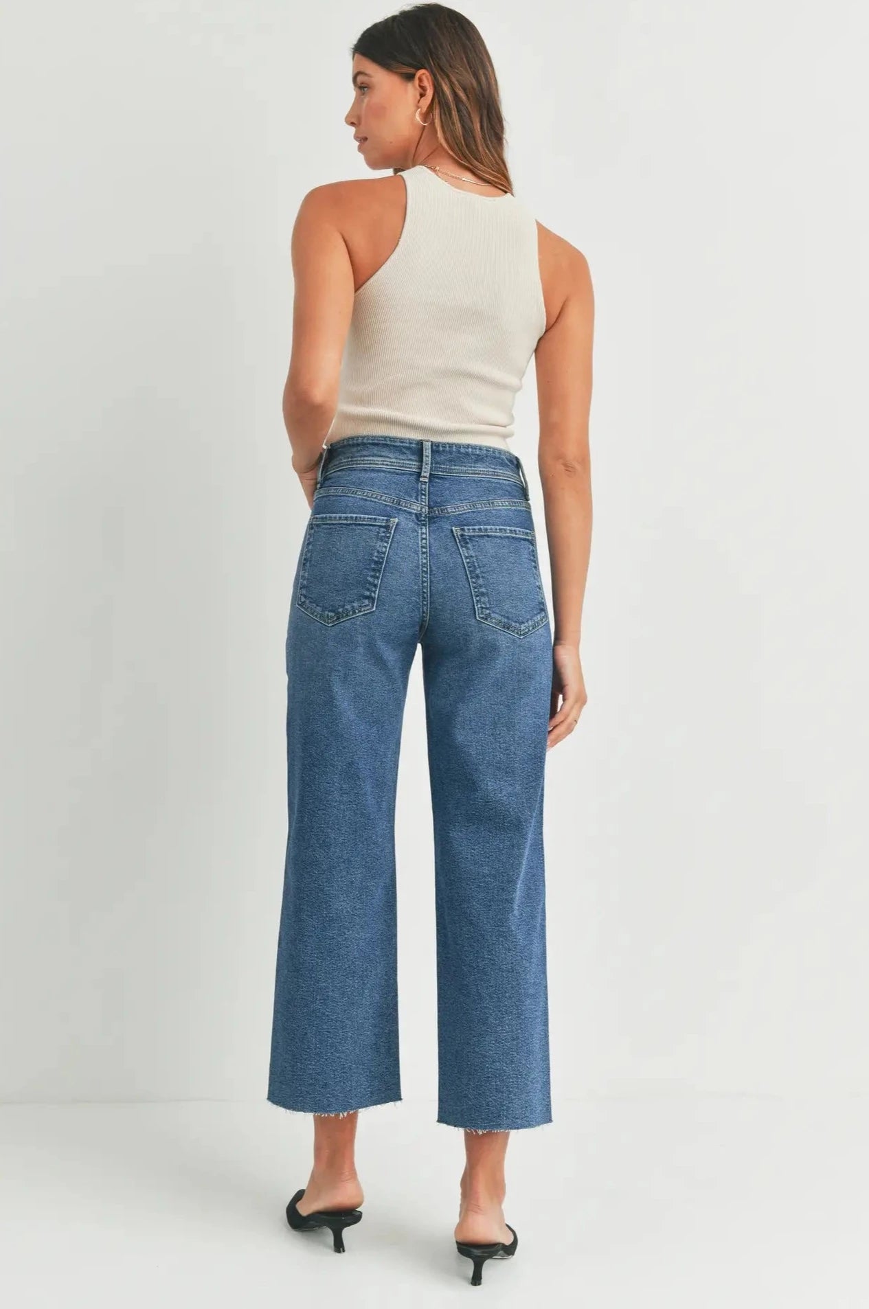 Wide Leg Utility Jeans | Medium Wash