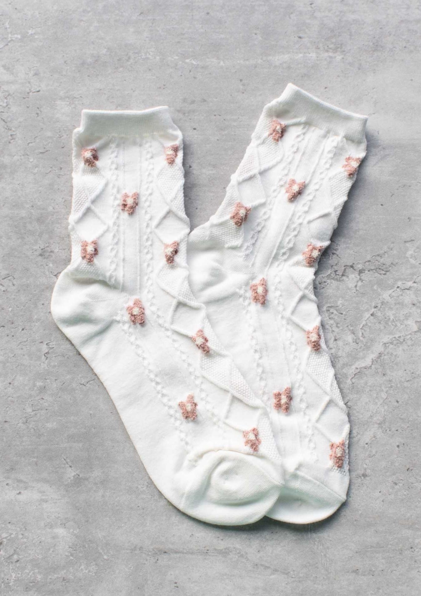 Georgina Floral Socks | Ivory
