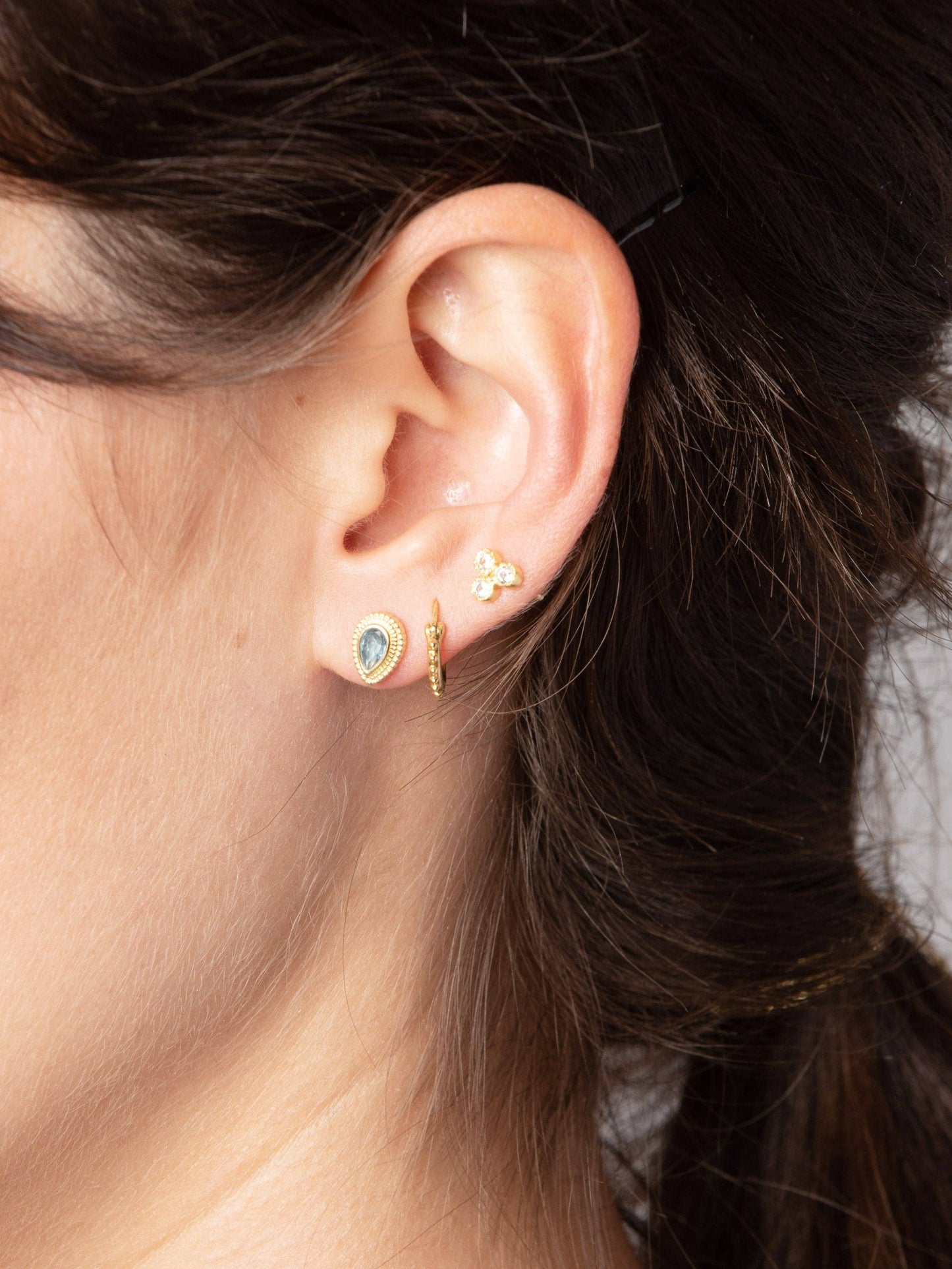 Trifecta Studs | Blue Sapphire