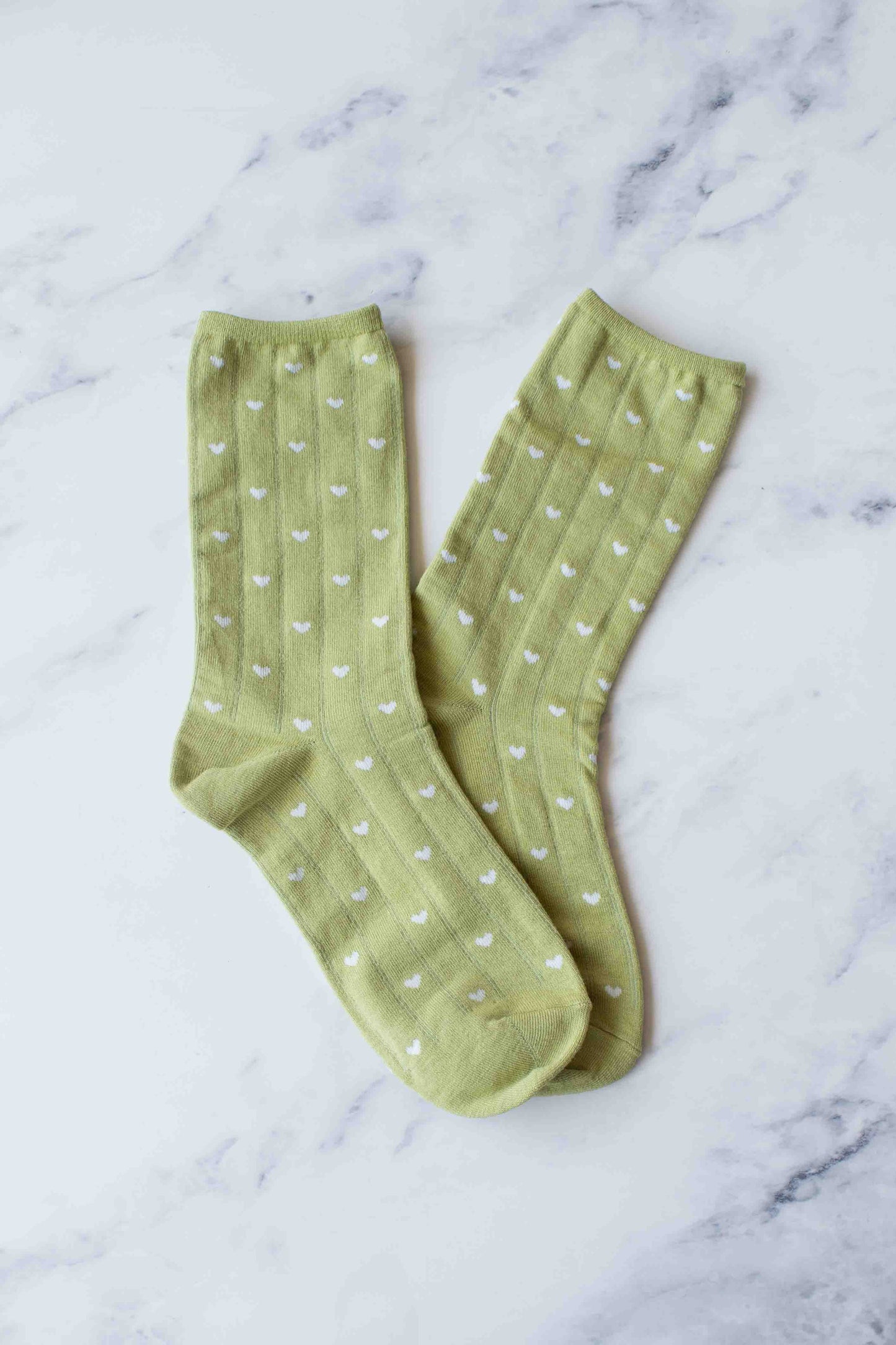 Heart Crew Socks | Sage