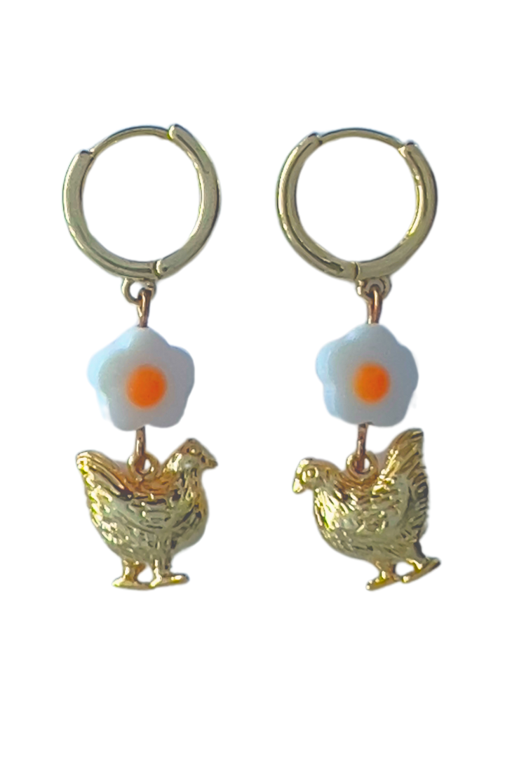Chicken Flower Earrings