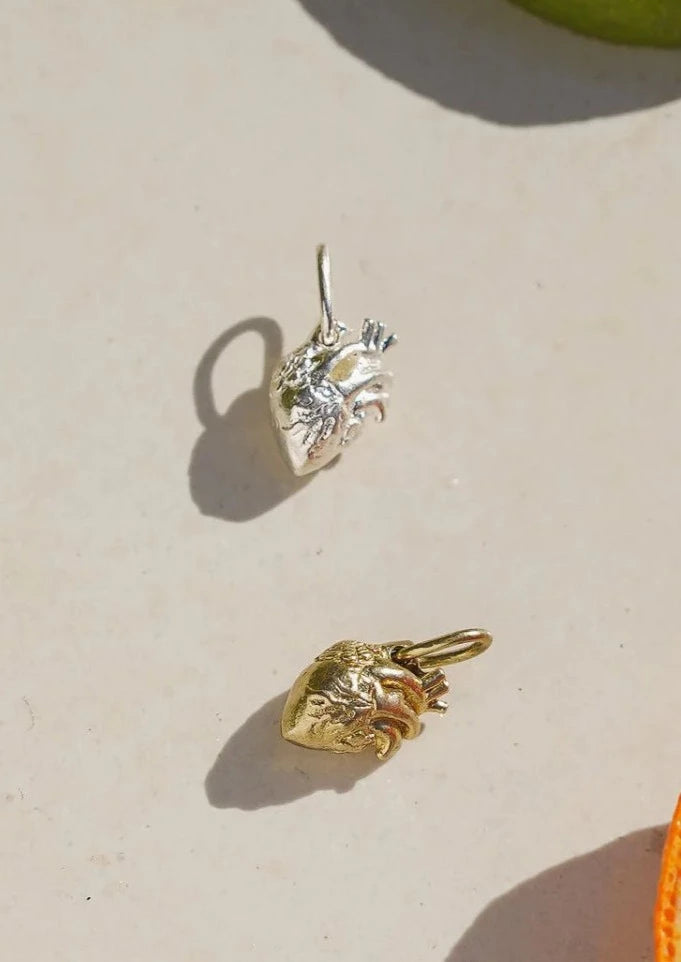 Anatomical Heart Charm | Sterling Silver