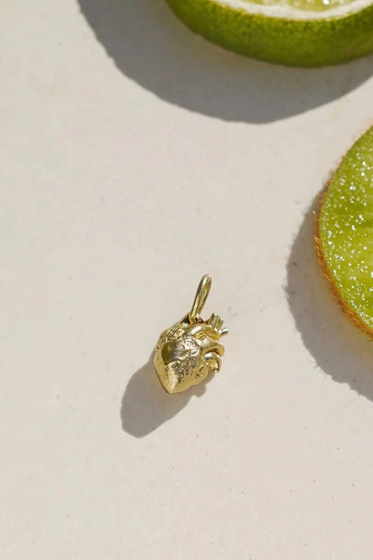 Anatomical Heart Charm | Brass