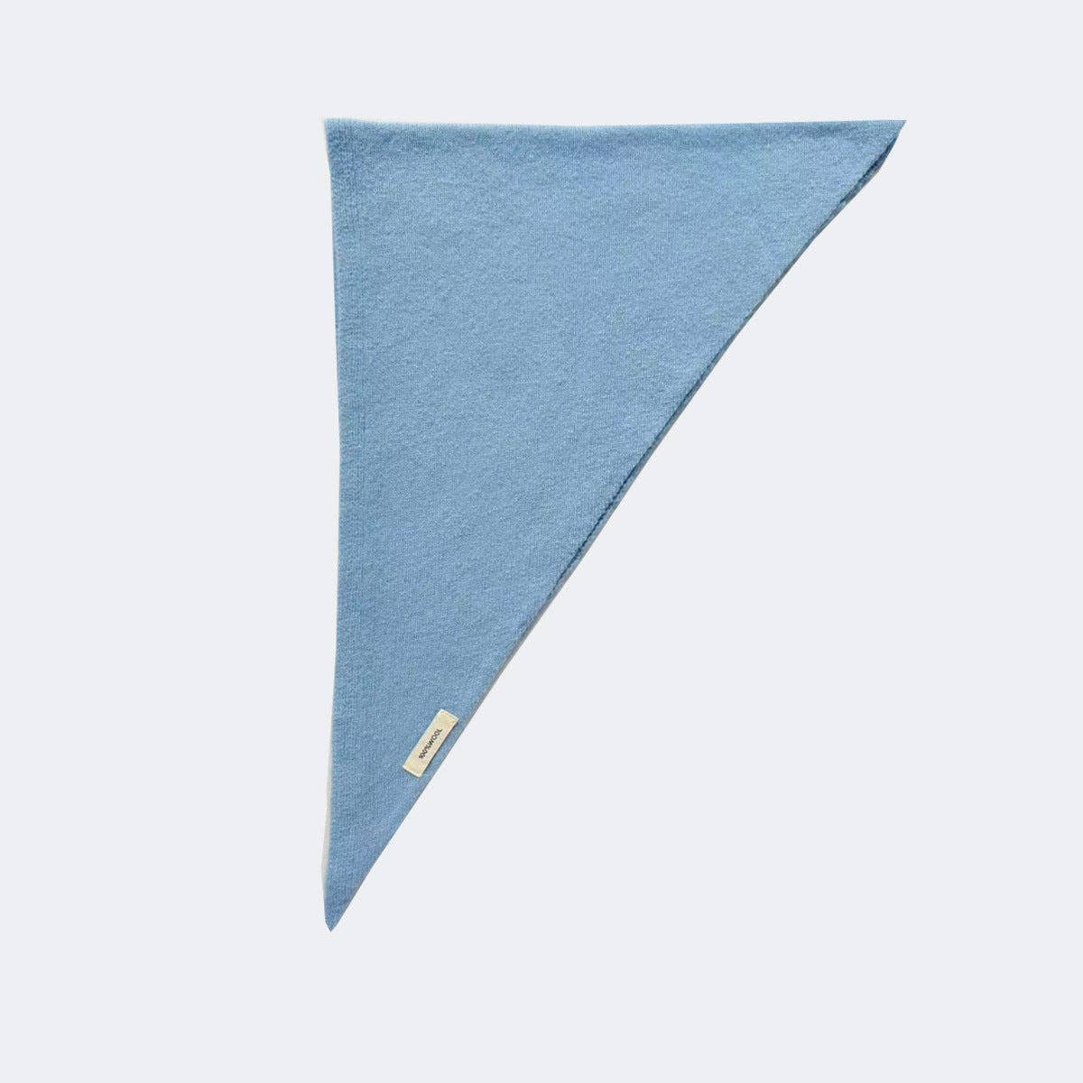 Wool Knitted Triangle Scarf | Light Blue