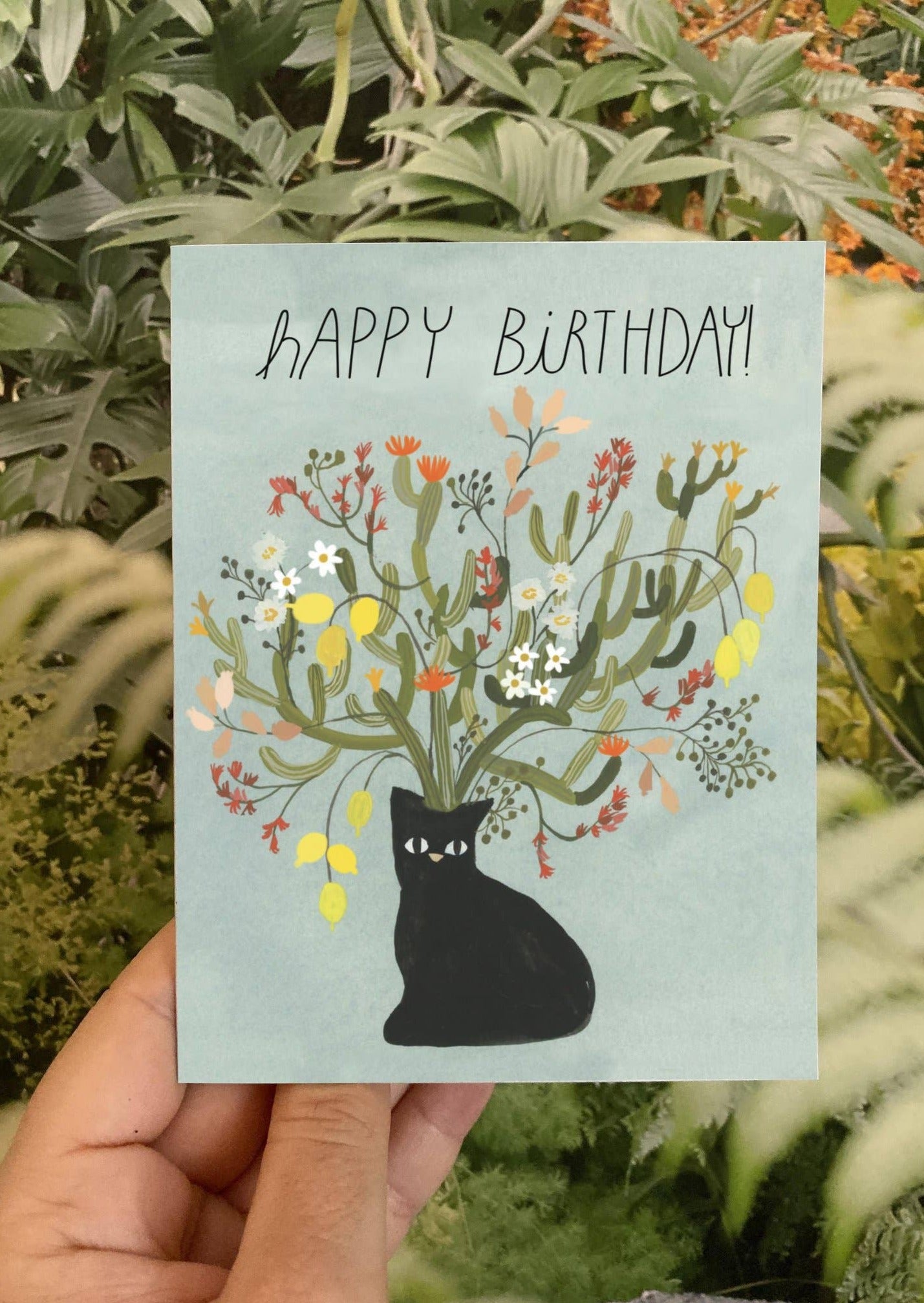 Happy Birthday Black Cat Card