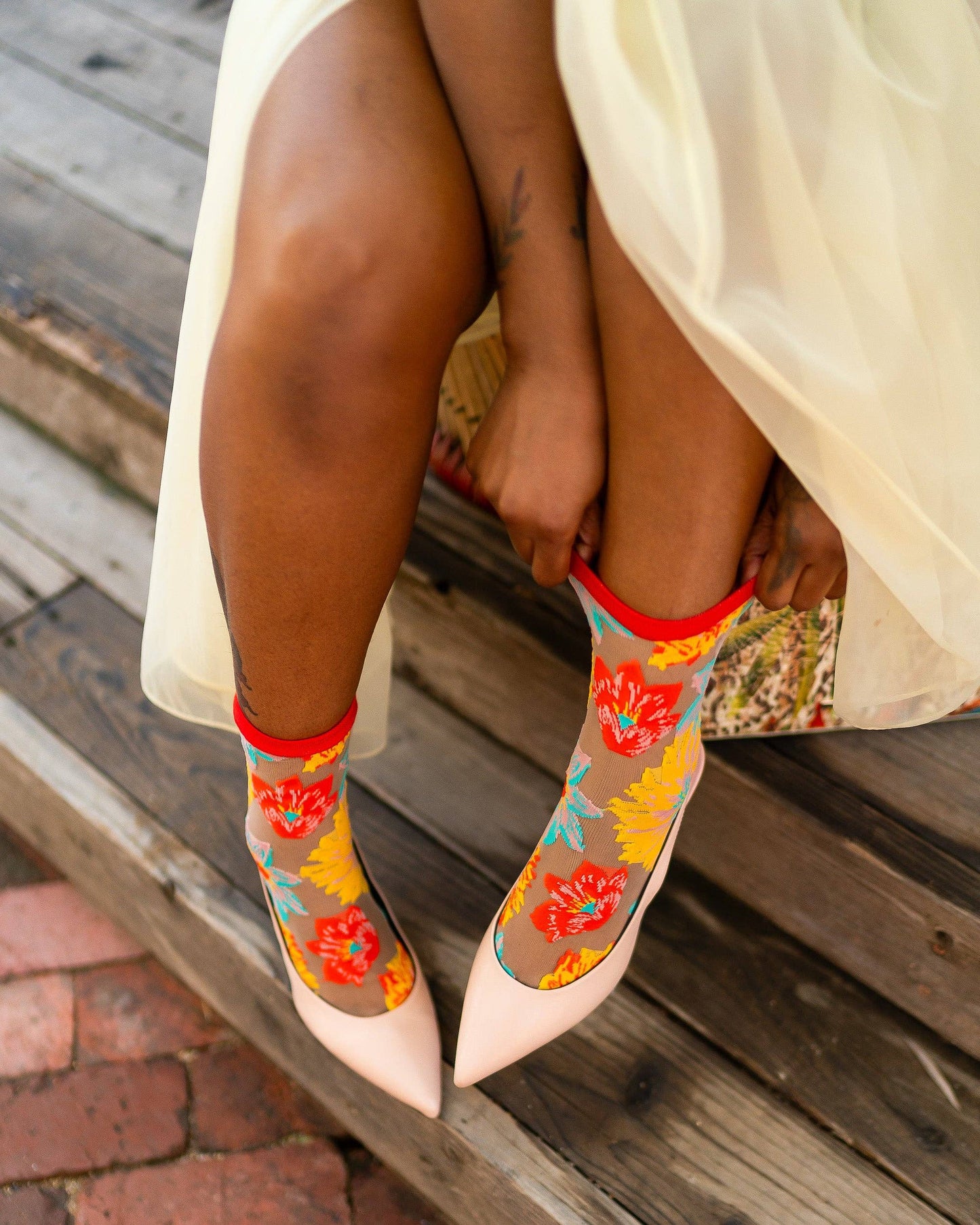 Flower Power Sheer Socks
