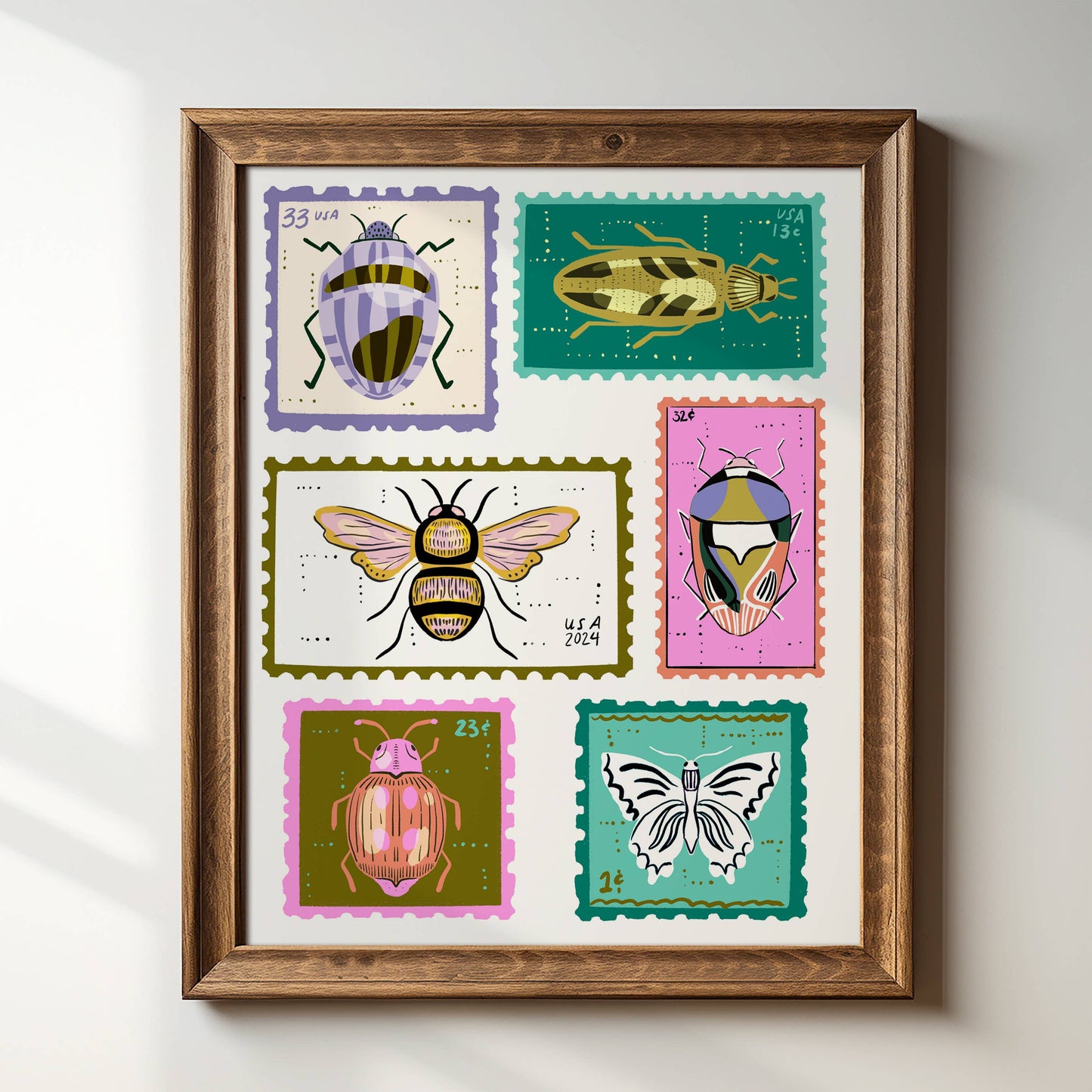Bug Stamps Art Print | 8" x 10"