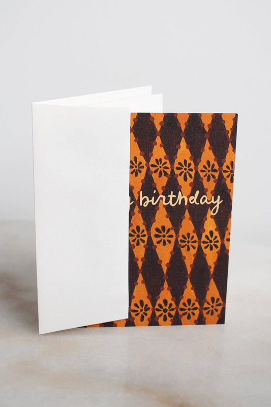 Harlequin Fall Birthday Card
