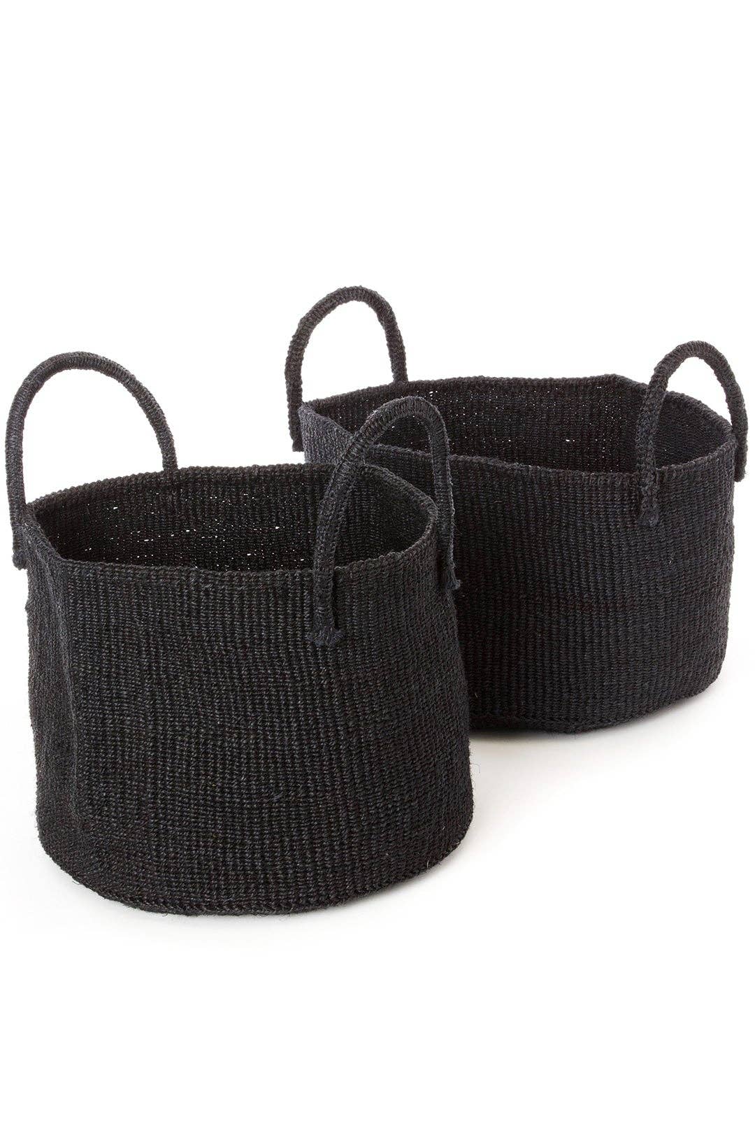 Usiku Black Sisal Kamba Floor Basket