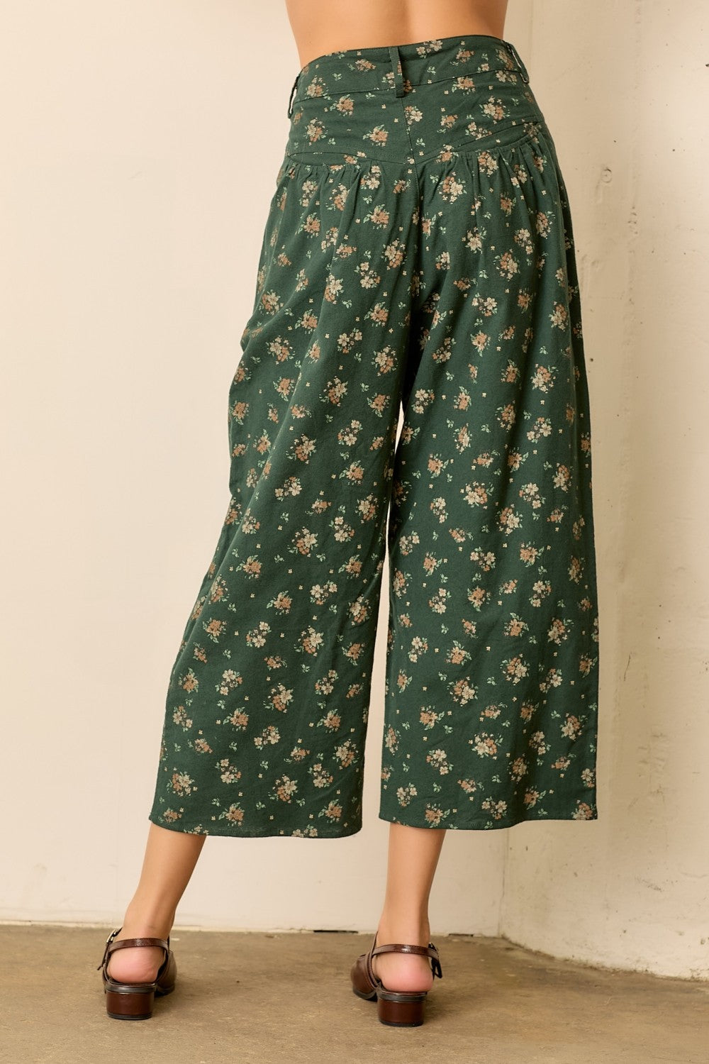 Floral Balloon Pants | Hunter Green