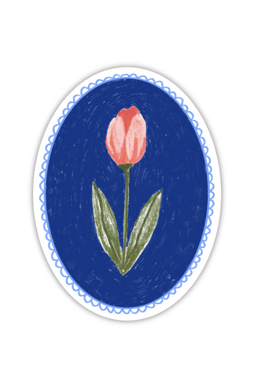 Pink Tulip Die-Cut Sticker