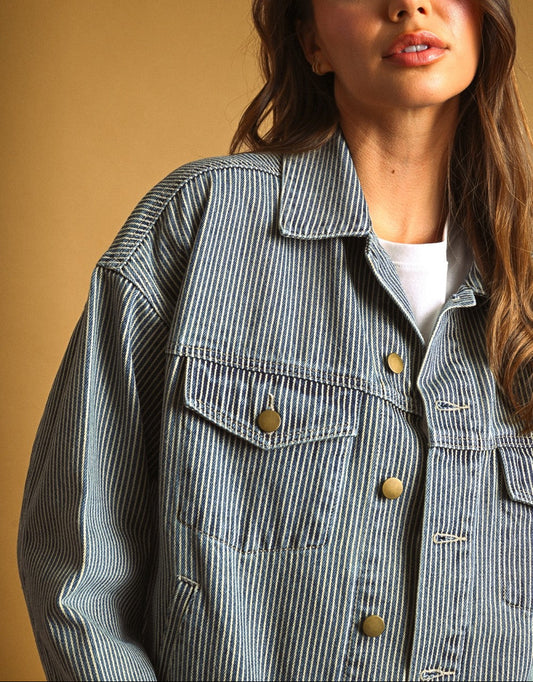 Railroad Stripe Denim Jacket