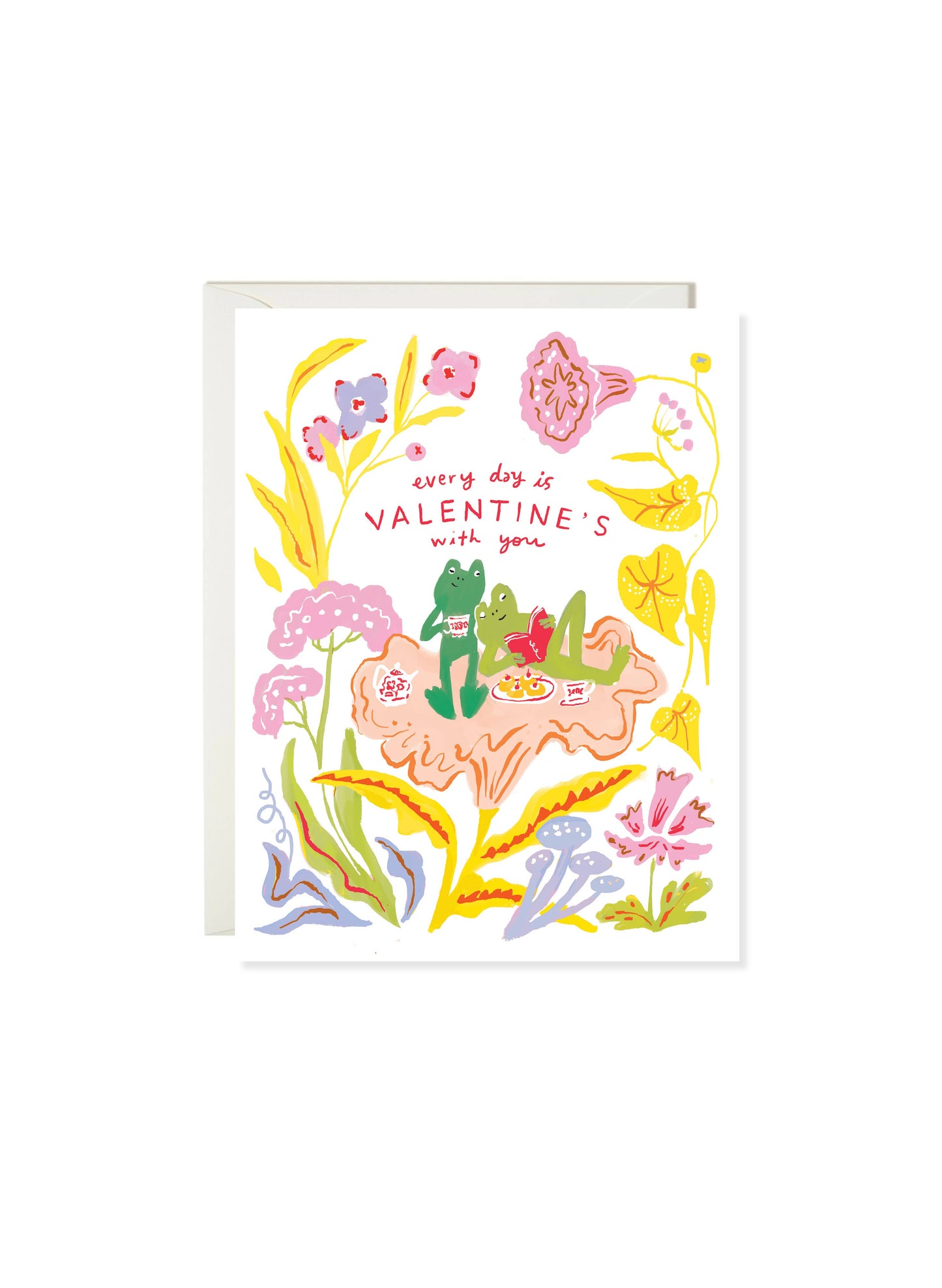 Frog Picnic Valentine Card